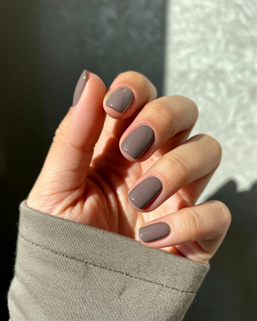 Matte short square nails for an elegant and modern style.