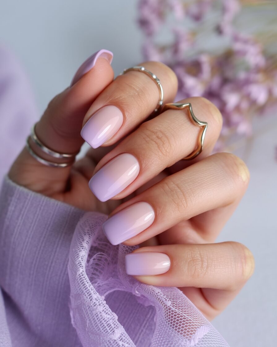 Pastel ombré gradient nails with smooth transitions