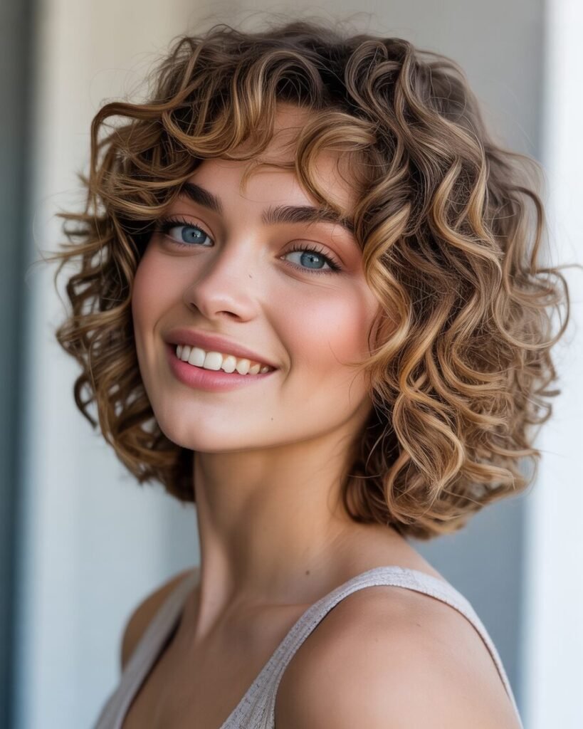 Layered Curly Bob
