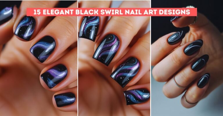15 Elegant Black Swirl Nail Art Designs – Trending Styles in the USA