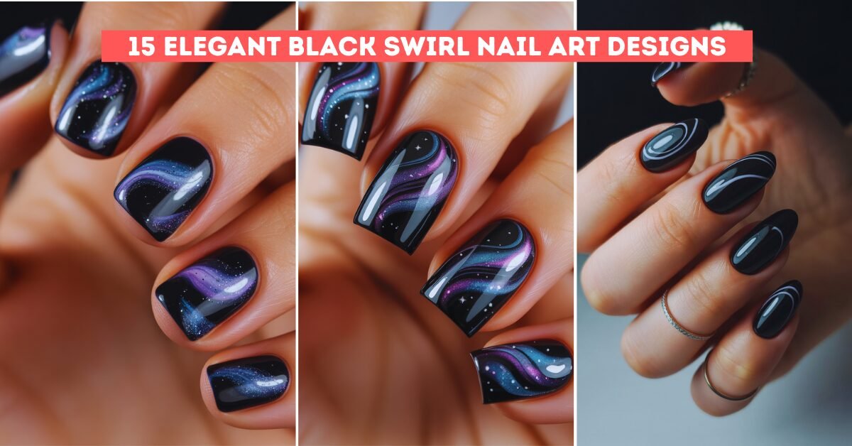 15 Elegant Black Swirl Nail Art Designs – Trending Styles in the USA