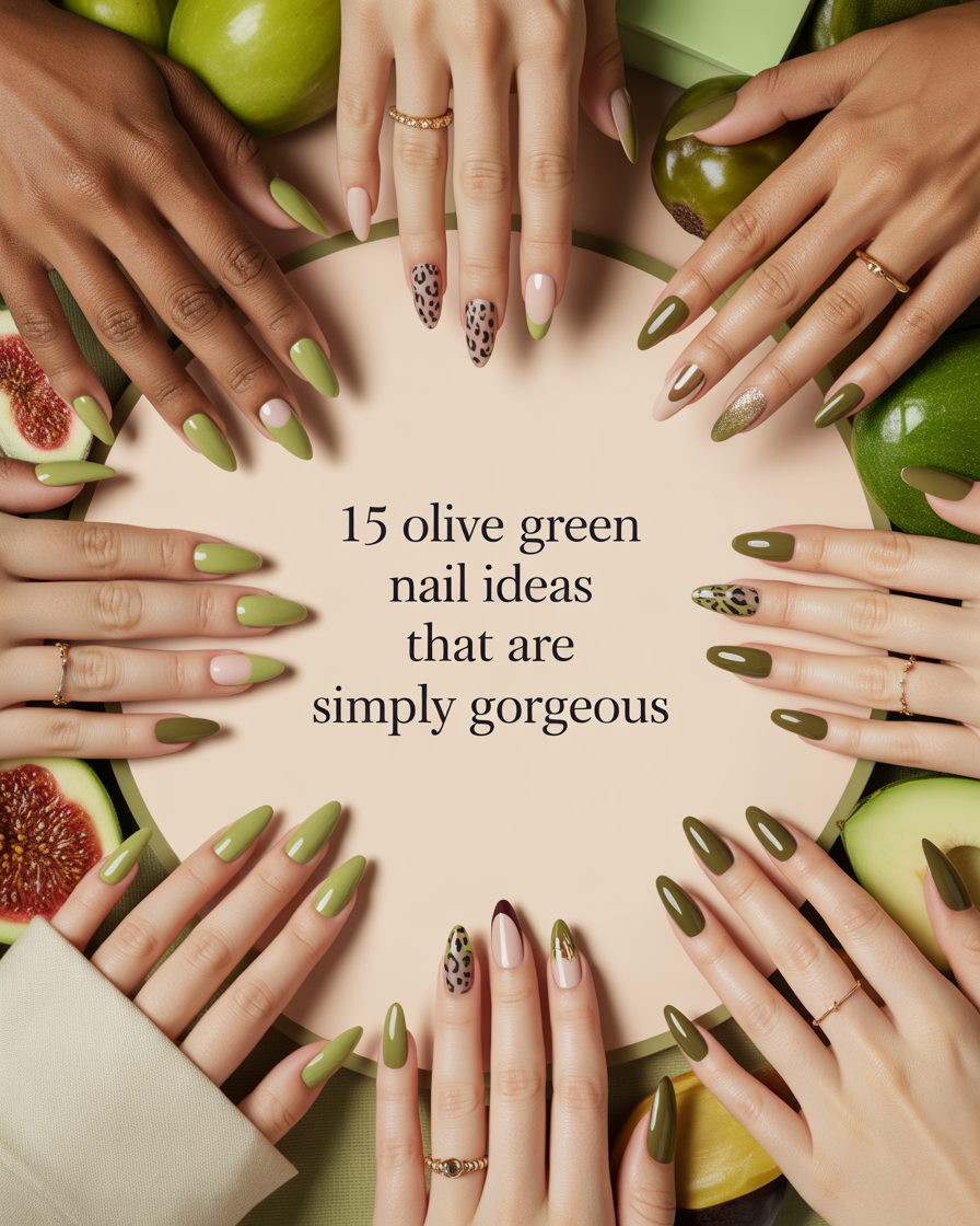 15 Olive Green Nail Ideas 