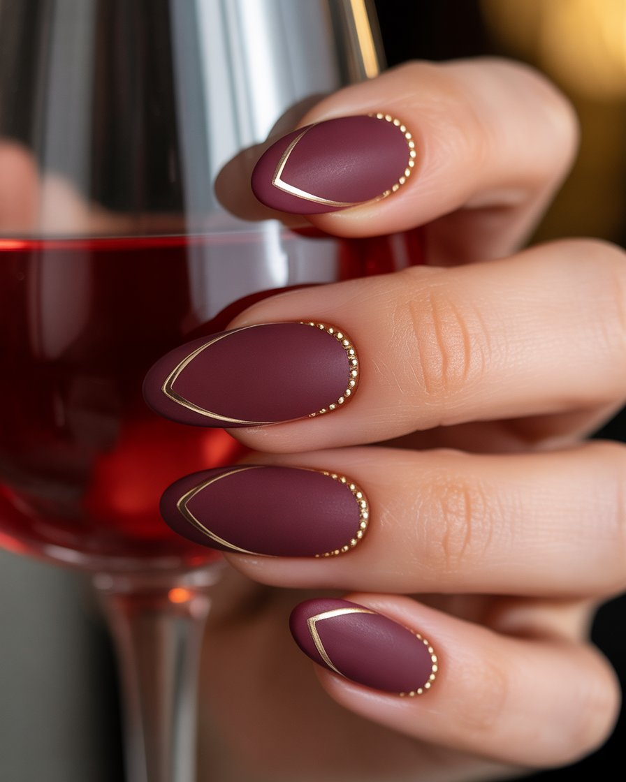 Classic Chevron Tip With Gold Stud Lining