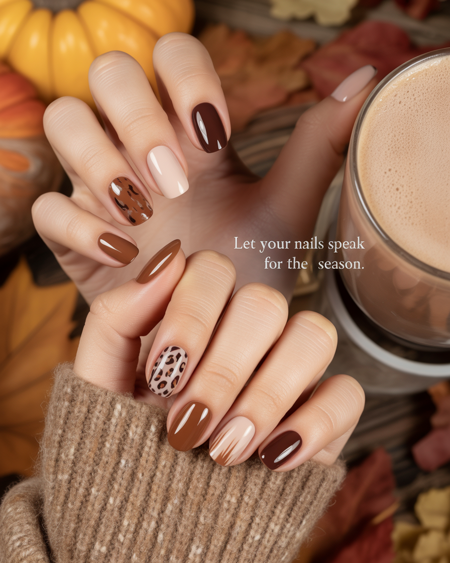 Brown fall nail designs are more than just a seasonal trend